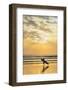 Surfer with Long Board at Sunset on Popular Playa Guiones Surf Beach-Rob Francis-Framed Photographic Print