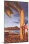 Surfer with Long Board-null-Mounted Art Print