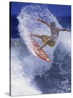 Surfer with Red Board-null-Stretched Canvas