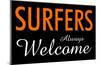 Surfers Always Welcome-null-Mounted Poster