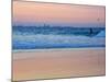 Surfers at Dusk, Gold Coast, Queensland, Australia-David Wall-Mounted Photographic Print