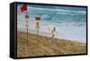 Surfers at Sunset Beach, Oahu, Hawaii, USA-Charles Crust-Framed Stretched Canvas