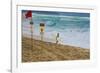 Surfers at Sunset Beach, Oahu, Hawaii, USA-Charles Crust-Framed Photographic Print
