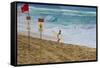 Surfers at Sunset Beach, Oahu, Hawaii, USA-Charles Crust-Framed Stretched Canvas