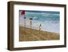 Surfers at Sunset Beach, Oahu, Hawaii, USA-Charles Crust-Framed Photographic Print