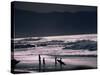 Surfers at Sunset, Ehukai, Oahu, Hawaii-Bill Romerhaus-Stretched Canvas