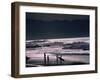 Surfers at Sunset, Ehukai, Oahu, Hawaii-Bill Romerhaus-Framed Photographic Print