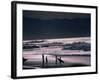 Surfers at Sunset, Ehukai, Oahu, Hawaii-Bill Romerhaus-Framed Photographic Print