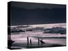 Surfers at Sunset, Ehukai, Oahu, Hawaii-Bill Romerhaus-Stretched Canvas