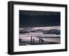 Surfers at Sunset, Ehukai, Oahu, Hawaii-Bill Romerhaus-Framed Photographic Print