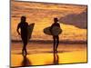 Surfers at Sunset, Gold Coast, Queensland, Australia-David Wall-Mounted Photographic Print