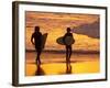 Surfers at Sunset, Gold Coast, Queensland, Australia-David Wall-Framed Photographic Print