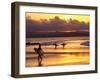 Surfers at Sunset, Gold Coast, Queensland, Australia-David Wall-Framed Premium Photographic Print