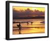 Surfers at Sunset, Gold Coast, Queensland, Australia-David Wall-Framed Photographic Print