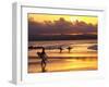 Surfers at Sunset, Gold Coast, Queensland, Australia-David Wall-Framed Photographic Print