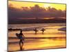 Surfers at Sunset, Gold Coast, Queensland, Australia-David Wall-Mounted Photographic Print