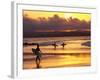 Surfers at Sunset, Gold Coast, Queensland, Australia-David Wall-Framed Photographic Print