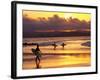 Surfers at Sunset, Gold Coast, Queensland, Australia-David Wall-Framed Photographic Print