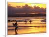 Surfers at Sunset, Gold Coast, Queensland, Australia-David Wall-Framed Photographic Print