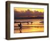Surfers at Sunset, Gold Coast, Queensland, Australia-David Wall-Framed Photographic Print
