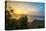 Surfers at sunset in Bali with straw roofed huts, Indonesia, Southeast Asia, Asia-Tyler Lillico-Stretched Canvas