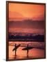 Surfers at Sunset, Oahu, Hawaii-Bill Romerhaus-Framed Photographic Print