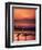 Surfers at Sunset, Oahu, Hawaii-Bill Romerhaus-Framed Premium Photographic Print