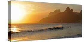 Surfers at Sunset on Ipanema Beach, Rio De Janeiro, Brazil-null-Stretched Canvas