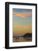 Surfers at Sunset on Playa Guiones Surf Beach-Rob Francis-Framed Photographic Print