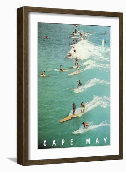 Surfers, Cape May, New Jersey-null-Framed Art Print