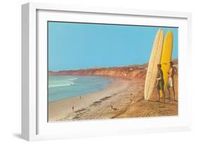 Surfers Checking Out Waves-null-Framed Art Print