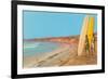 Surfers Checking Out Waves-null-Framed Art Print