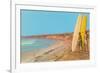 Surfers Checking Out Waves-null-Framed Premium Giclee Print