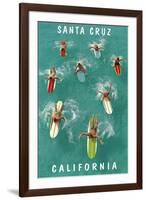 Surfers from Above, Santa Cruz, California-null-Framed Art Print