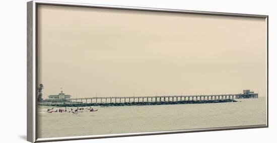 Surfers In Front Of Pier In Newport Beach-Lindsay Daniels-Framed Photographic Print