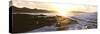 Surfers in the ocean at sunrise, Playa Los Cerritos, Cerritos, Baja California Sur, Mexico-Panoramic Images-Stretched Canvas