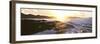 Surfers in the ocean at sunrise, Playa Los Cerritos, Cerritos, Baja California Sur, Mexico-Panoramic Images-Framed Photographic Print