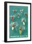 Surfers Paddling, Manhattan Beach-null-Framed Art Print