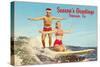 Surfers Paddling, Topanga, California-null-Stretched Canvas