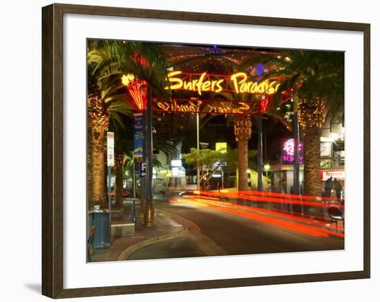 Surfers Paradise Sign, Gold Coast, Queensland, Australia-David Wall-Framed Photographic Print