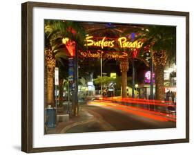 Surfers Paradise Sign, Gold Coast, Queensland, Australia-David Wall-Framed Photographic Print