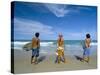 Surfers, Praia Do Amor, Pipa, Natal, Rio Grande Do Norte State, Brazil, South America-Sergio Pitamitz-Stretched Canvas