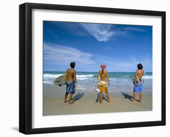 Surfers, Praia Do Amor, Pipa, Natal, Rio Grande Do Norte State, Brazil, South America-Sergio Pitamitz-Framed Photographic Print