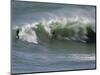 Surfers Ride a Large Wave of Sydney's Manly Beach-null-Mounted Photographic Print