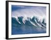 Surfers Ride a Wave at Waimea Beach on the North Shore of Oahu, Hawaii-null-Framed Photographic Print