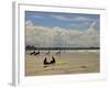 Surfers with Boards on Perranporth Beach, Cornwall, England-Simon Montgomery-Framed Photographic Print