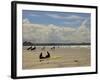 Surfers with Boards on Perranporth Beach, Cornwall, England-Simon Montgomery-Framed Photographic Print