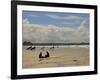 Surfers with Boards on Perranporth Beach, Cornwall, England-Simon Montgomery-Framed Photographic Print