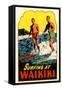 Surfing at Waikiki, Hawaii-null-Framed Stretched Canvas
