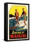 Surfing at Waikiki, Hawaii-null-Framed Stretched Canvas